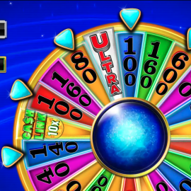 Wheel of Fortune Shimmering Sapphires slot machine wheel bonus with seven pointers
